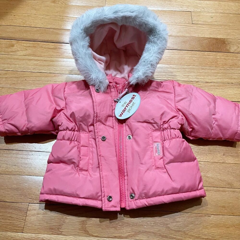 Gap Baby Girls Winter Coat Jacket Size 3-6M Pink Fleece Lined NEW WITH TAGS.